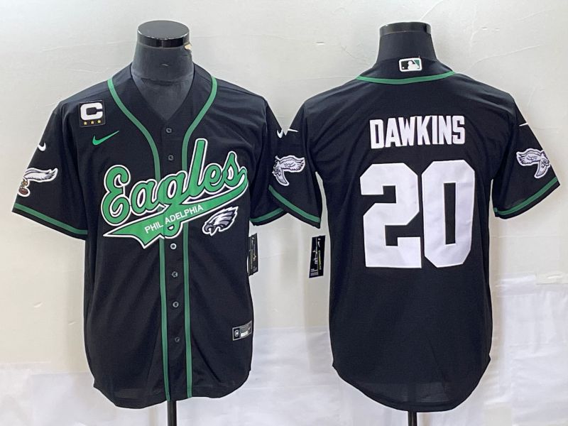 Men Philadelphia Eagles #20 Dawkins Black Nike 2023 Co Branding Game NFL Jersey style 11